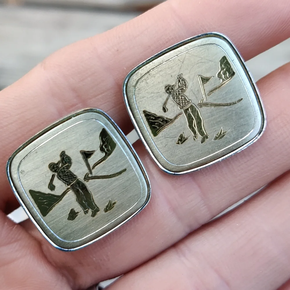 ⛳ Vintage golf cuff links